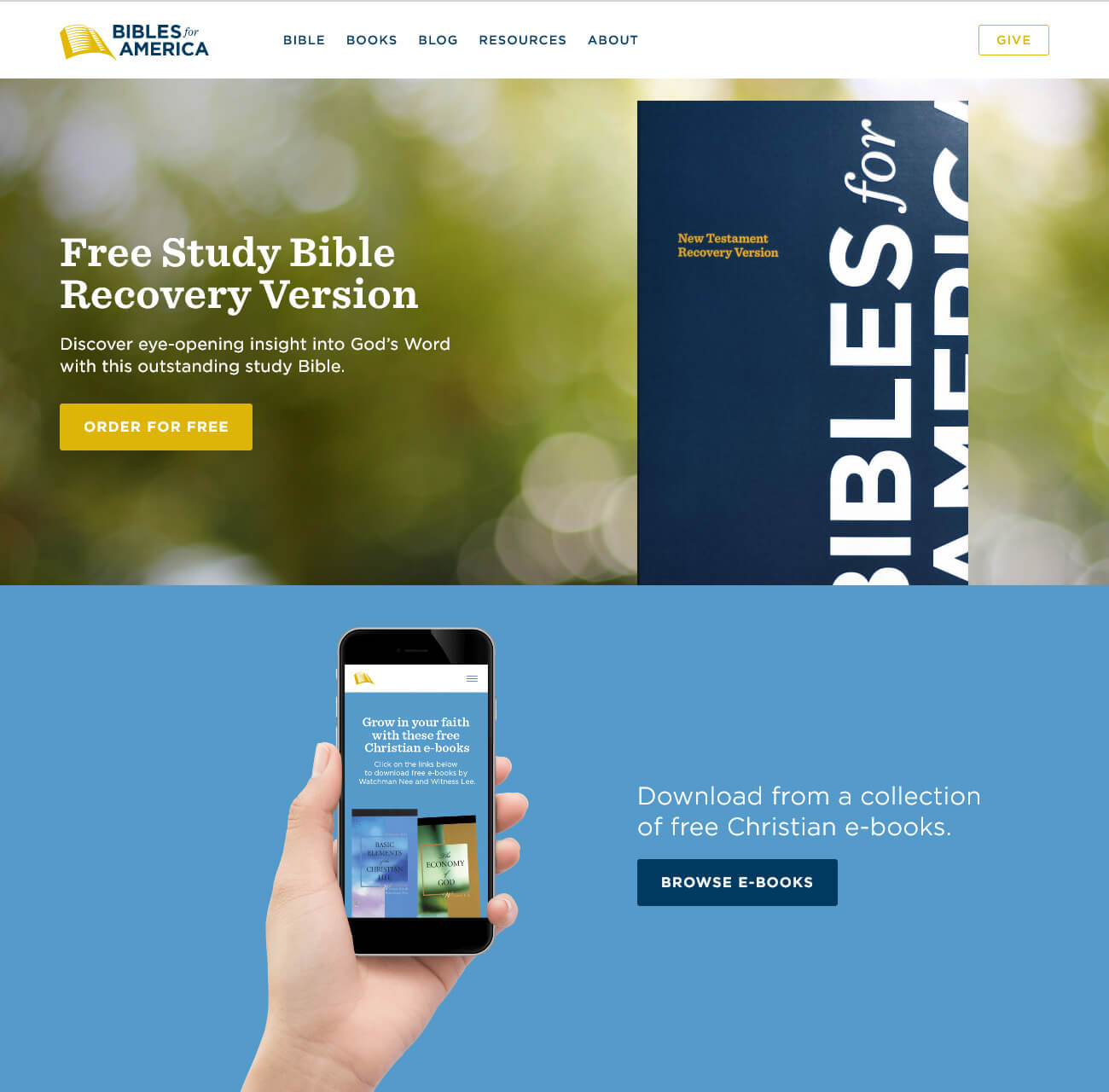 Bibles for America website