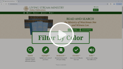 Filter Highlights by Color on ministrybooks.org